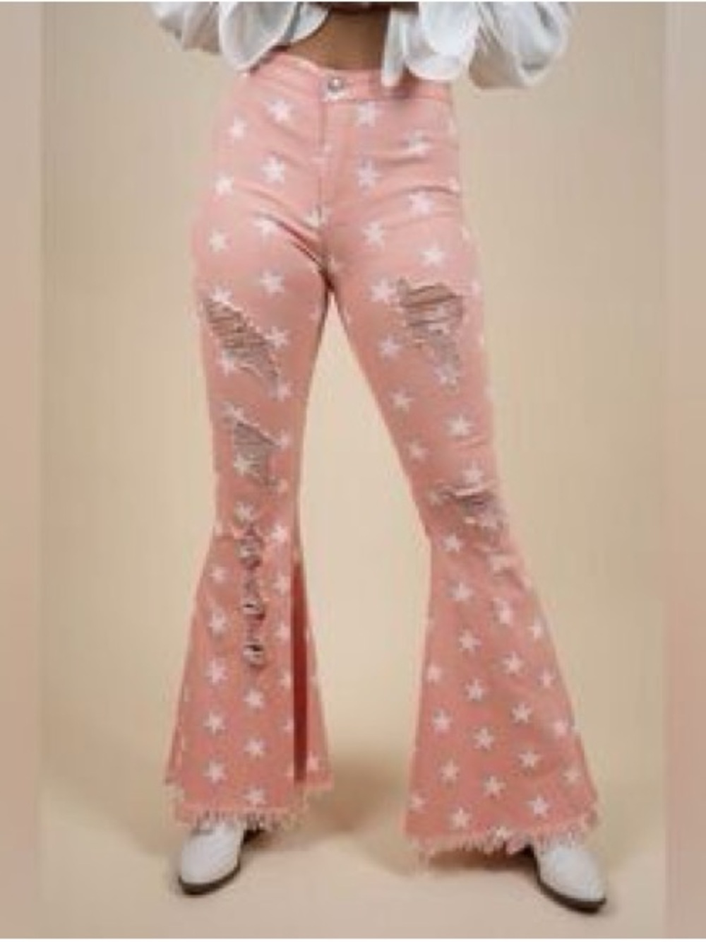 Peach Love California High Waist Flared Hippie Jeans In S